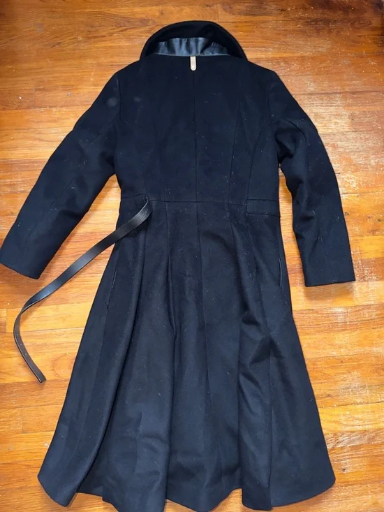 Mackage Black Wool Coat with Braided Hanger Loop - Picture 5 of 8